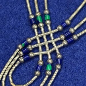 Liquid Silver Beaded Necklace Navajo